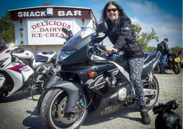 Lynda Lamb on her Yamaha Thundercat which was stolen and involved in a fatal crash