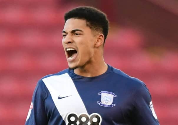 Tyias Browning in action for Preston at Barnsley on Saturday