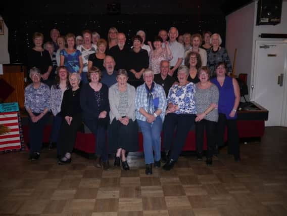 Longridge Line Dancers said goodbye to Dougie Laing - second row from the front in blue