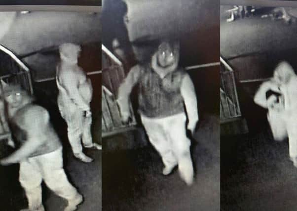 Police want to speak two men in connection with a burglary at Coppull Parish Church of England Primary School where nine lap tops were stolen