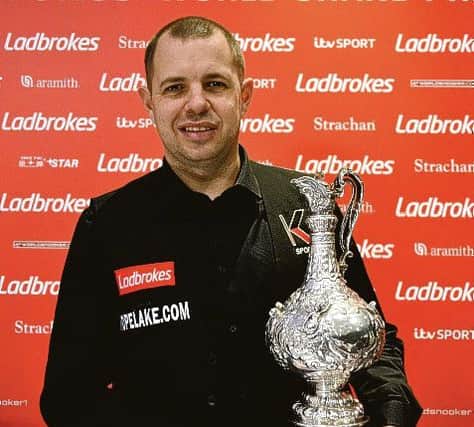 Barry Hawkins backstage at the Guild Hall (photo: Michael Ellison)