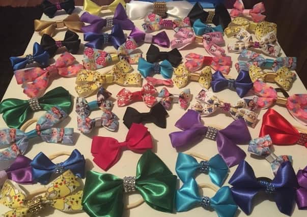 Bows made by seven-year-old Tamia Charles from Ingol