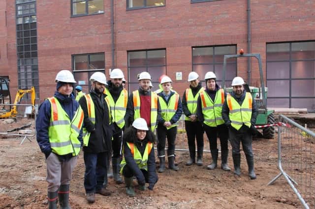 UCLan studetns at Conlon's site at the university