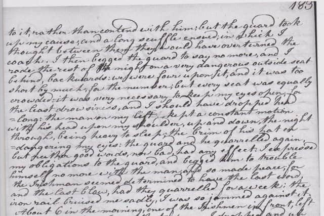 Sample page of Nelly Weetons handwriting. the early 1830s until 1844