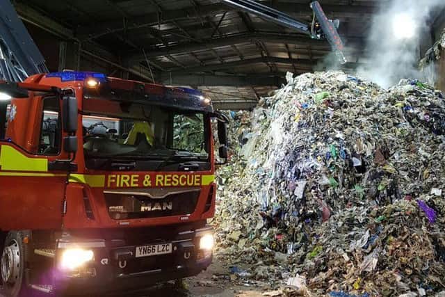 The Stringer was used to pump 3,000l of water into a steamin rubbish pile (Pic: Shaun Walton/LFRS)