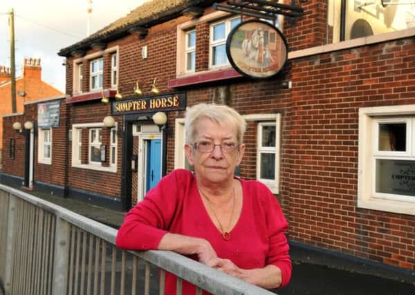 Photo Neil Cross
Landlady Marilyn McDonald of the Sumpter Horse, Penwortham, faces being made homeless, just after losing her husband