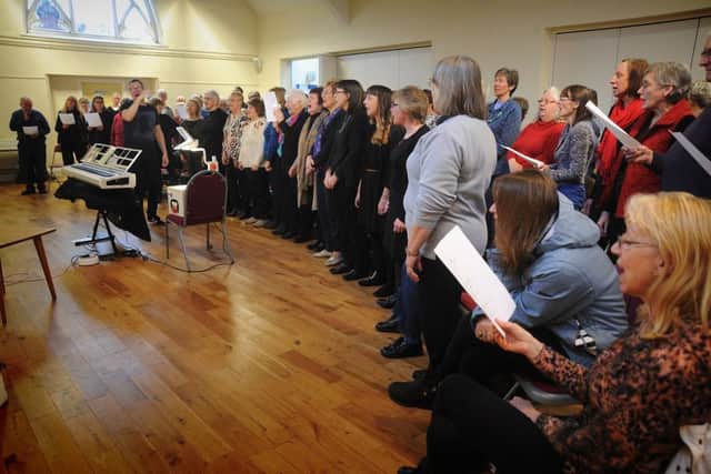 Fulwood Methodist Church hosted a Singing for Fun choral workshop.
Conductor Jeff Borradaile leads the choir