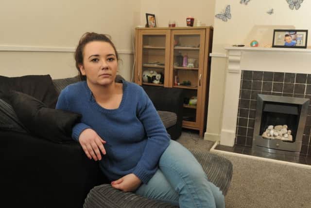 Photo Neil Cross
Sarah Stables, 23, lives with her two-year-old son Joseph, in a mice and rat infested house in Tennyson Road, Preston