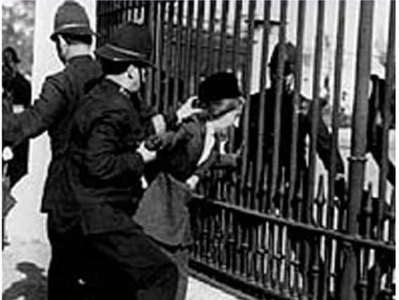 Edith Rigby being arrested in 1907