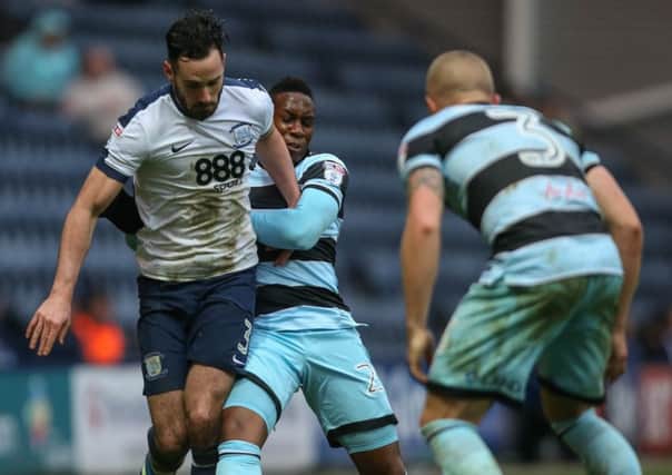 Greg Cunningham takes on the QPR defence in Saturday's 2-1 win at Deepdale