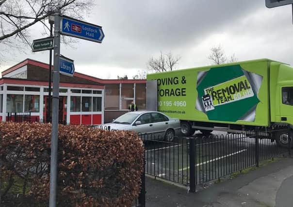 The removal of books etc at the closed down Lostock Library begins
