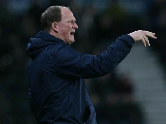 Simon Grayson dishes out instructions at Pride Park.