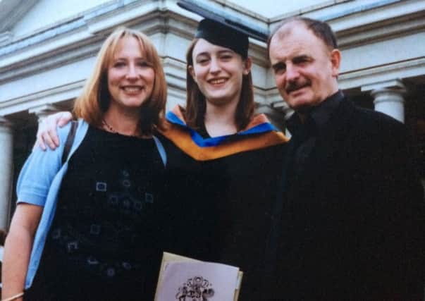 Diana Hamilton with her mum and dad Sally and Dave Naden