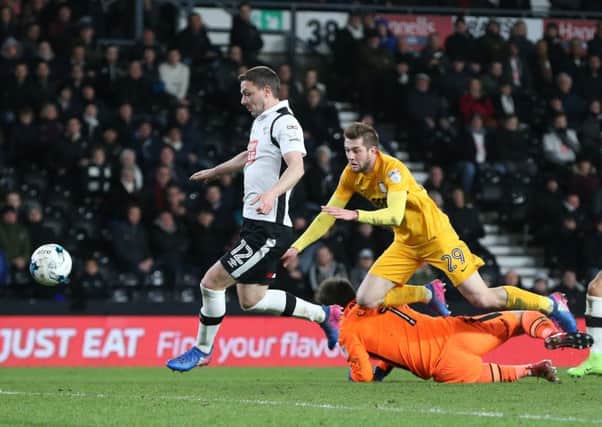 Scoring against Derby at Pride Park on Tuesday night