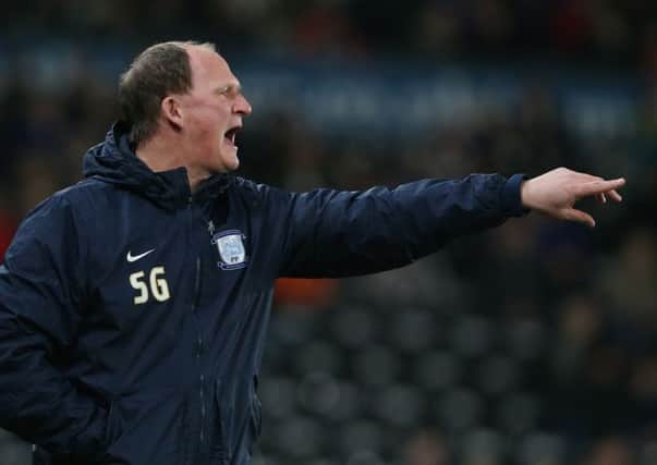 Simon Grayson points the way during North End's draw at Derby in midweek