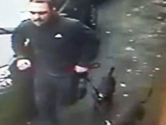 Police are now trying to find the man pictured in the images in connection with the incident.