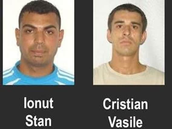 These three Romanian men were jailed for more than 10 years.
