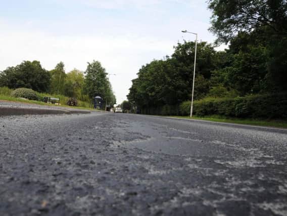 Damaged road in Lancashire