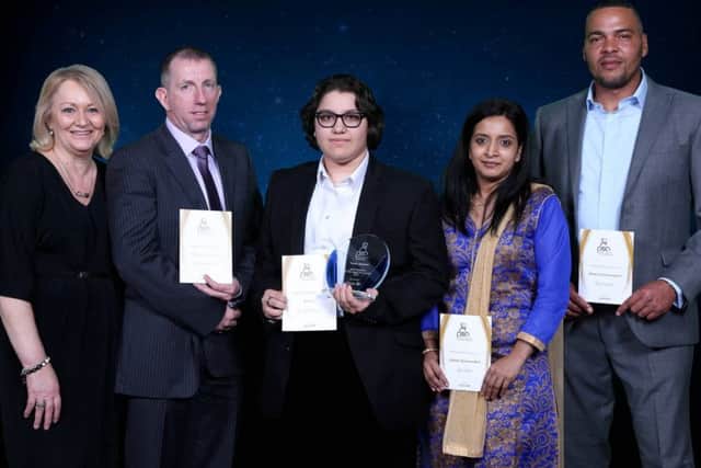 Volunteer of the Year 25+ - Sponsored by Jigsaw Training. Left to Right: Melanie Phillipson  HR Manager (Jigsaw Training), Richard Millar, Yasmin Suleman (on behalf of Yunus Suleman), Jyoti Karri, Terry Clayton