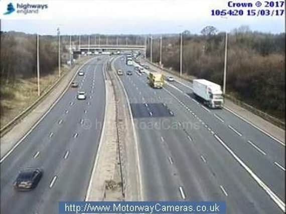 An entry ramp has been closed on the M6 southbound after a lorry shed its load.