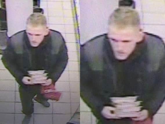 Police are now asking for the public to help them identify the man in the images.