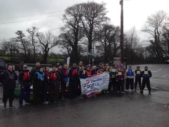 Participants took to the Lancaster canal to complete the Age UK Lancashire 25 miles Canoe Challenge