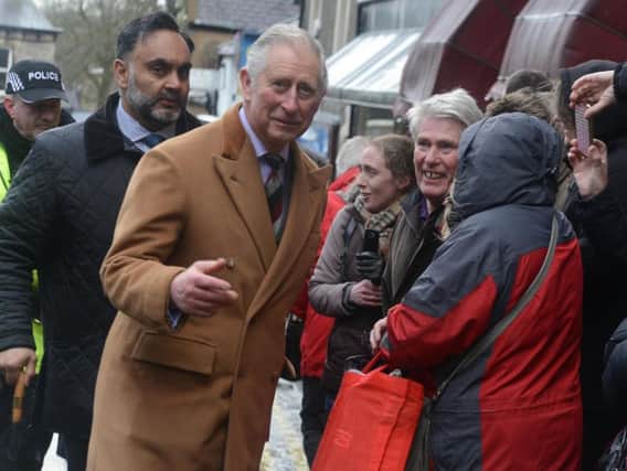 Prince Charles received a warm welcome upon arriving in Clitheroe