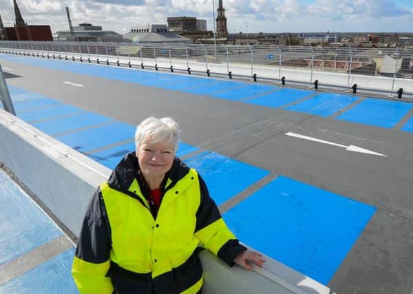 Coun Jennifer Mein at the new look Preston bus station car park