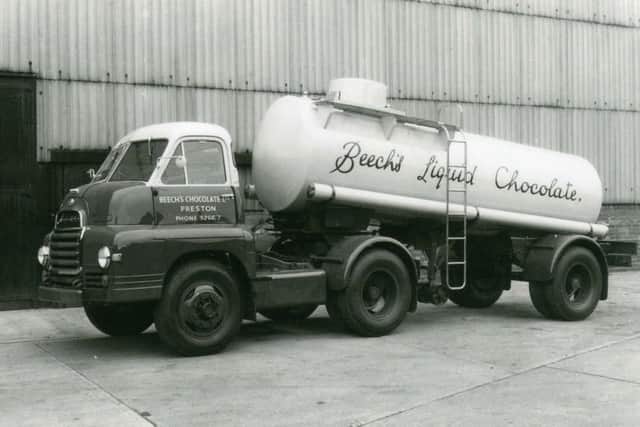 Beech's Liquid Chocolate articulated tanker, in Preston.