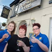 The Cardwell Arms in Adlington opens after it is refurbished l-r: Ashleigh Cranswick, Janice Ashworth and Megan Cunliffe