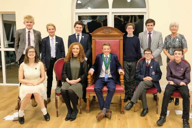 Garstang Youth Council led by current mayor Lucas Brown and pictured with founder of the group Lynn Harter