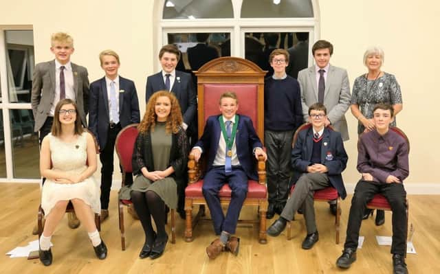 Garstang Youth Council led by current mayor Lucas Brown and pictured with founder of the group Lynn Harter