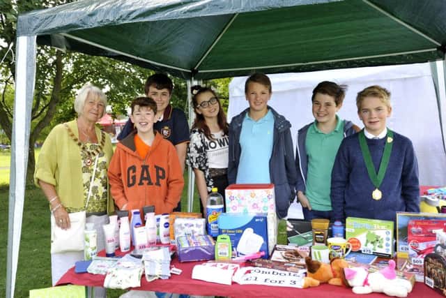 Garstang Youth Council with Garstang Mayor and founder of the group Coun Lynn Harter at the Garstang Kepple Lane fun day