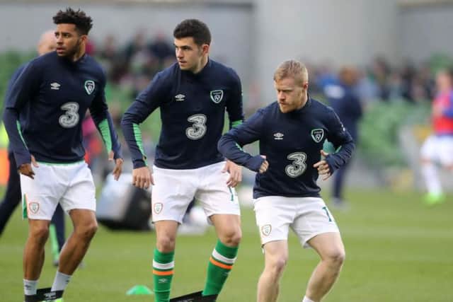 Daryl Horgan warms-up before the Republic of Ireland's friendly with Iceland