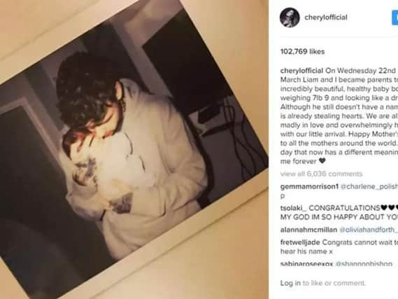 Cheryl Cole and Liam Payne have opted not to share multiple pictures of their newborn son on social media (Photo: PA)