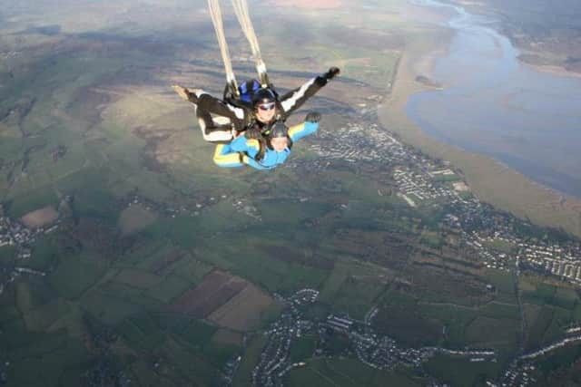 Kieron Grimes during a recent sky dive