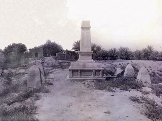 Loyal North Lancashire Regimental Memorial pictured on the spot where the soldiers fought at Diyalah. Today it stands in the British Military Cemetery at Baghdad