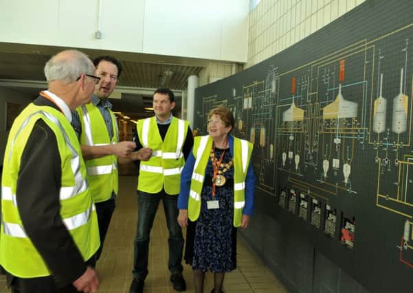 Photo Neil Cross
The Mayor of South Ribble, Linda Wollard visiting the InBev Brewery, Samlesbury, which is celebrating its 45th anniversary