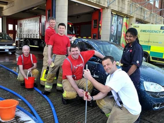 Car wash at Preston Fire Station in aid of the Firefighters Charity