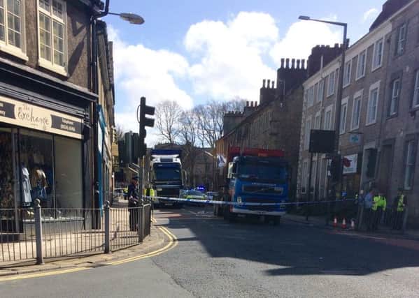 The scene of the accident on Friday in which a woman died. Picture: Max Silk.