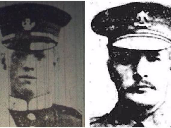 Brothers Sgt Walter Brown, Loyal North Lancashire Regiment, and Ln Corp Charles Brown, East Lancashire Regiment.