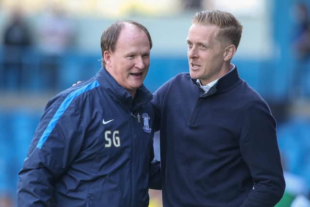 Simon Grayson with Leeds head coach Garry Monk