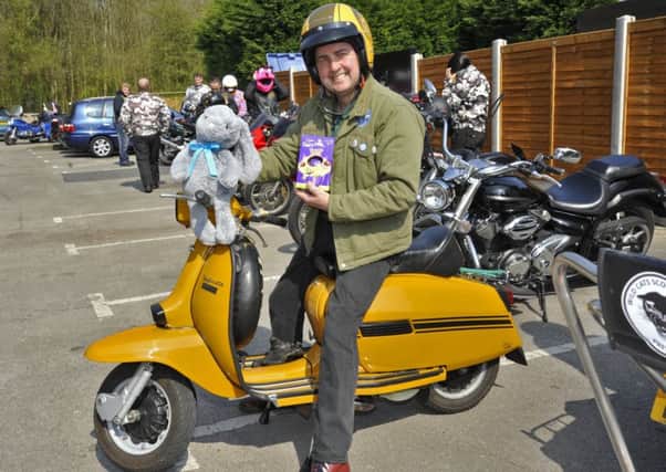 David Bleasdale from Preston Wild Cats during the ride to Royal Preston Hospital to give Easter Eggs to the Childrens Clinic