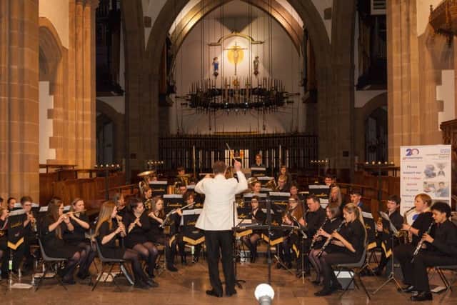 Lancashire Youth Orchestra Band at Rosemere's Spring Concert for the charity's 20th anniversary