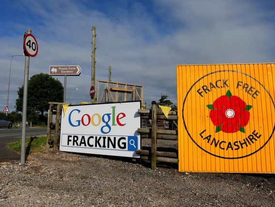 Anti-fracking signs in Little Plumpton, Lancashire