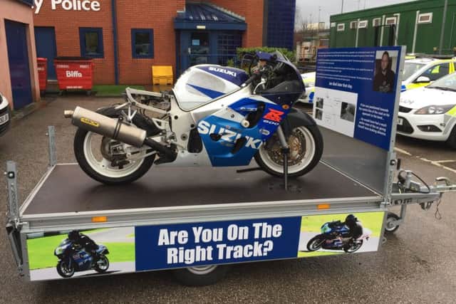 Ian Enwistle's bike is being used in a safety show by Lancashire police