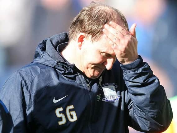 Simon Grayson reacts to a poor display from his Preston side.