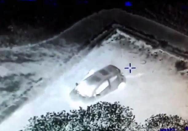 Police have now released shockingfootage that was shot by the police helicopterof the car entering the water.
