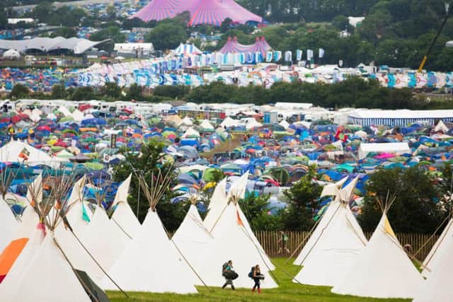 The Glastonbury Festival is a five-day festival of contemporary performing arts that takes place near Pilton, Somerset