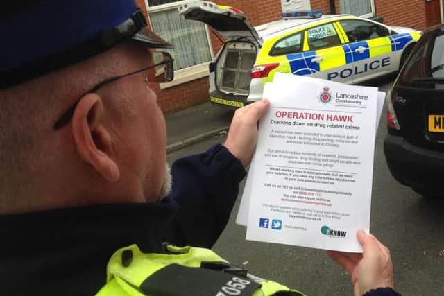 In total police executed three warrants and 12 stop checks in Chorley on April 19 as part of the operation.
Pic: Lancs Police